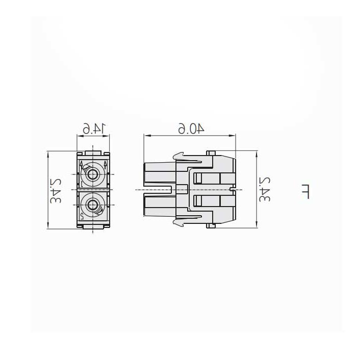 HM module, female connector, cable gauge 2.5-8m square meters, HM-S02-FD, 09140022701